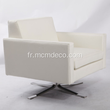 Fauteuil en cuir blanc Kennedee Rotatanle